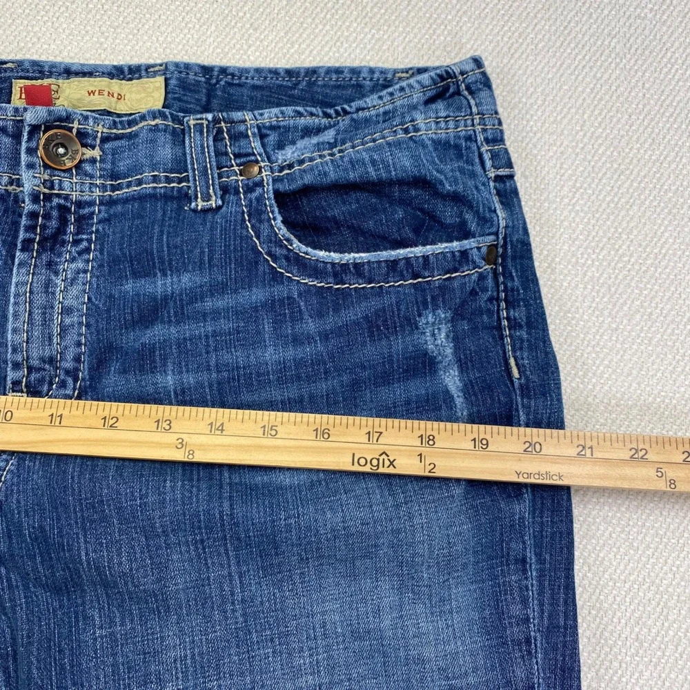 BKE Wendi Bootcut Jeans Womens 34x33.5 Blue Distressed Stretch Denim BKL4002L